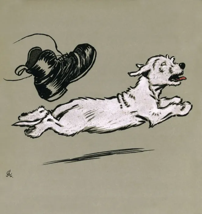 Framed Print : Illustration by Cecil Aldin, The White Puppy Book Framed Print : Illustration by Cecil Aldin, The White Puppy Book