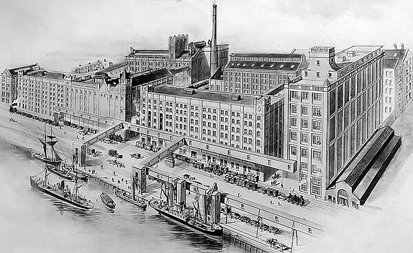 Illustration of the CWS Sun Flour Mill, Trafford, Manchester