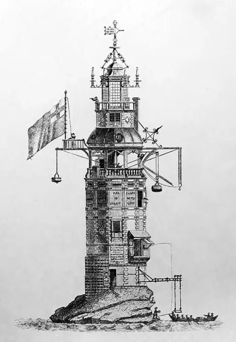 Framed Print : Illustration of the Eddystone Lighthouse Framed Print : Illustration of the Eddystone Lighthouse
