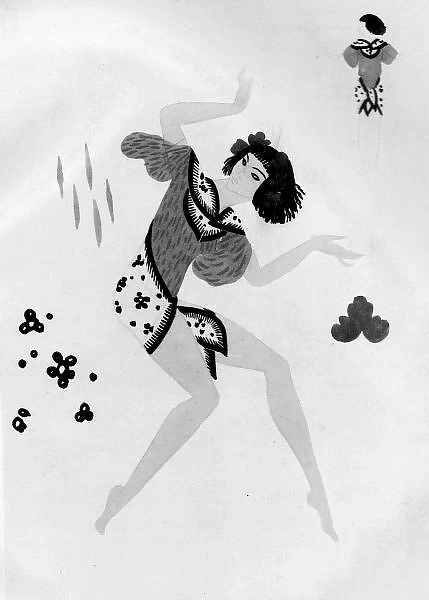 Illustration for Faun for the musical Comedy Phi Phi, 1920s