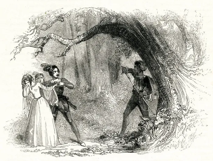 Framed Print : Illustration, Two Gentlemen of Verona, William Shakespeare Framed Print : Illustration, Two Gentlemen of Verona, William Shakespeare
