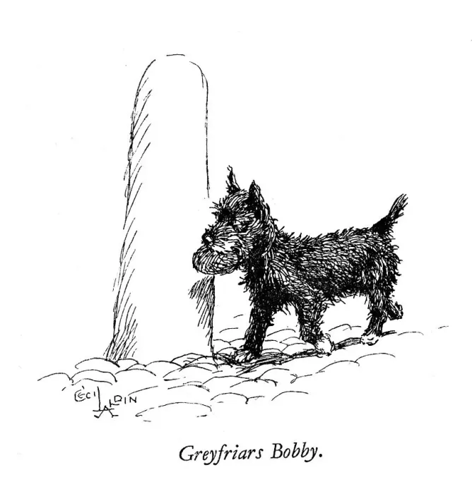 Framed Print : Illustration of Greyfriars Bobby by Cecil Aldin Framed Print : Illustration of Greyfriars Bobby by Cecil Aldin