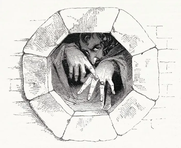 Framed Print : Illustration by Kenny Meadows to Cymbeline, by William Shakespeare. Imogen's husband Posthumus is tormented by Iachimo's supposed evidence that he has slept with Imogen. Date: 1840 Framed Print : Illustration by Kenny Meadows to Cymbeline, by William Shakespeare. Imogen's husband Posthumus is tormented by Iachimo's supposed evidence that he has slept with Imogen. Date: 1840