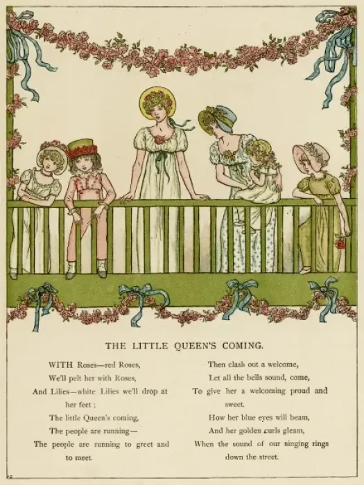 Framed Print : Illustration, The Little Queens Coming Framed Print : Illustration, The Little Queens Coming
