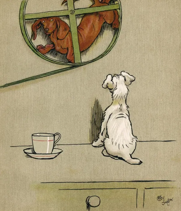 Framed Print : Illustration, Merry and Bright, by Cecil Aldin Framed Print : Illustration, Merry and Bright, by Cecil Aldin