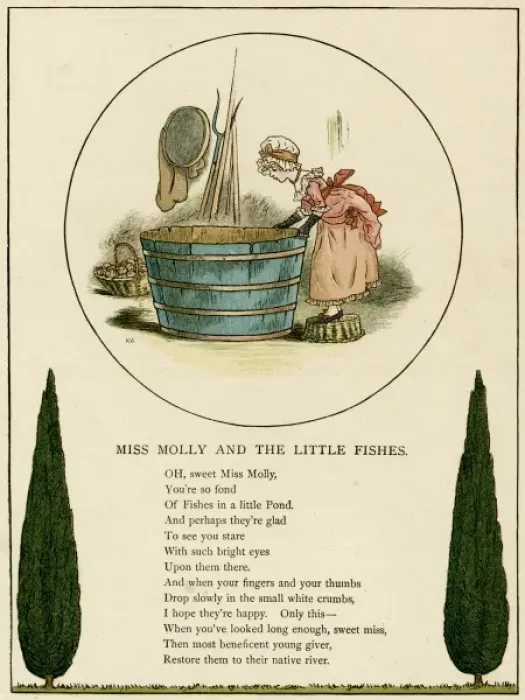 Framed Print : Illustration, Miss Molly and the Little Fishes Framed Print : Illustration, Miss Molly and the Little Fishes