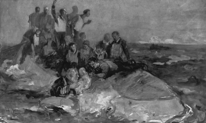 Framed Print : An illustration of the last moments of the Titanic