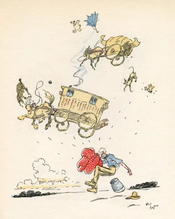 Framed Print : Illustration, Mrs Ticklers Caravan Framed Print : Illustration, Mrs Ticklers Caravan
