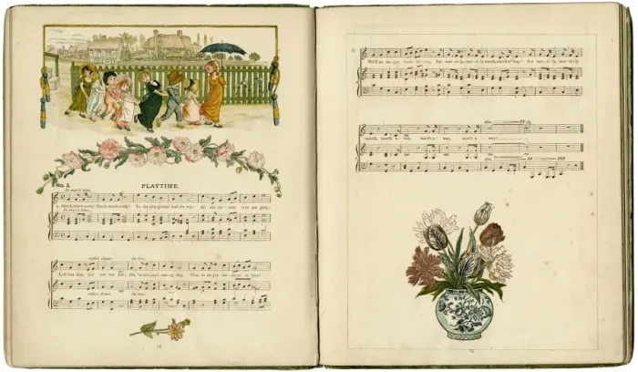 Framed Print : Illustration with music, Playtime Framed Print : Illustration with music, Playtime