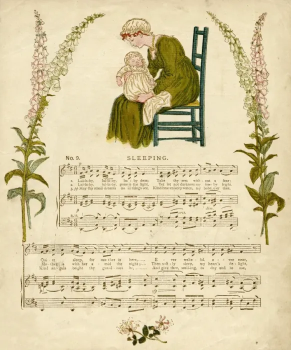 Framed Print : Illustration with music, Sleeping Framed Print : Illustration with music, Sleeping