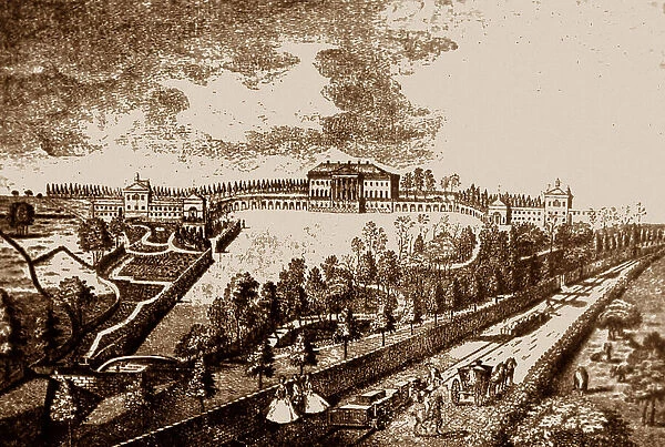 Illustration of Prior Park Wagonway in 1731