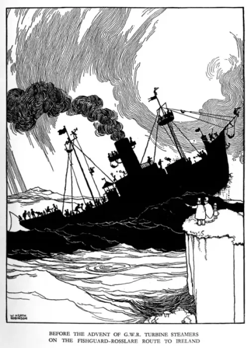 Framed Print : Illustration, Railway Ribaldry by W Heath Robinson Framed Print : Illustration, Railway Ribaldry by W Heath Robinson
