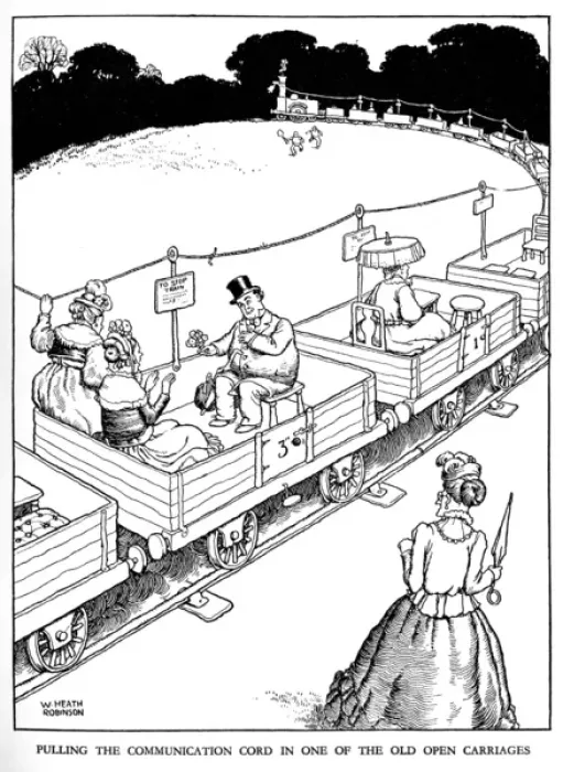 Framed Print : Illustration, Railway Ribaldry by W Heath Robinson Framed Print : Illustration, Railway Ribaldry by W Heath Robinson
