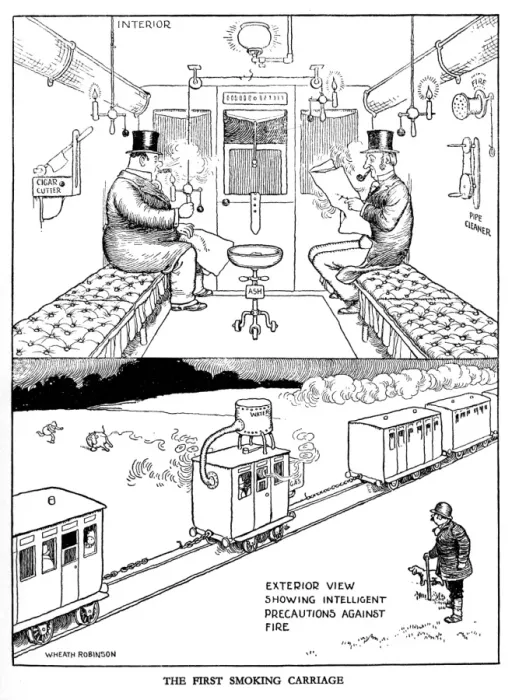 Framed Print : Illustration, Railway Ribaldry by W Heath Robinson Framed Print : Illustration, Railway Ribaldry by W Heath Robinson