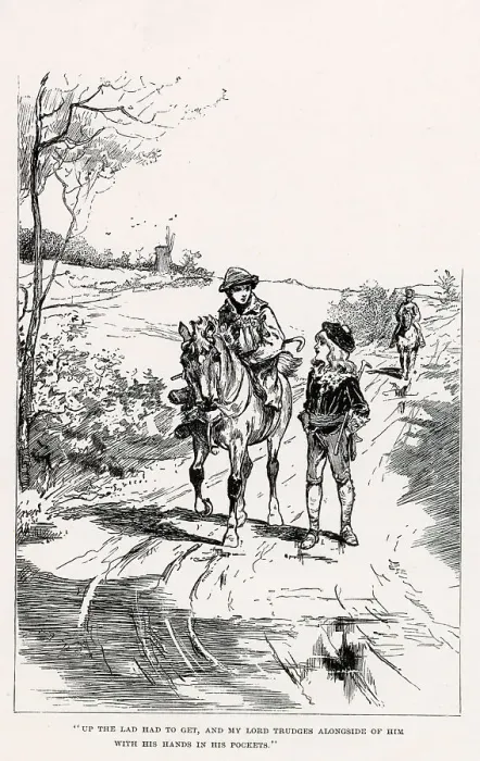 Framed Print : Illustration by Reginald Birch to Little Lord Fauntleroy by Frances Hodgson Burnett. Up the lad had to get, and my lord trudges alongside of him with his hands in his pockets. Date: 1886 Framed Print : Illustration by Reginald Birch to Little Lord Fauntleroy by Frances Hodgson Burnett. Up the lad had to get, and my lord trudges alongside of him with his hands in his pockets. Date: 1886