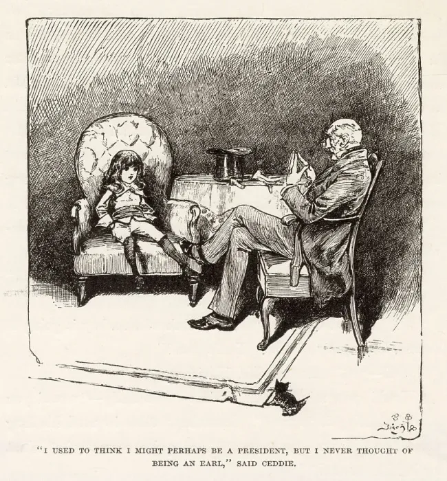 Framed Print : Illustration by Reginald Birch to Little Lord Fauntleroy by Frances Hodgson Burnett. I used to think I might perhaps be a president, but I never thought of being an earl, said Ceddie. Date: 1886 Framed Print : Illustration by Reginald Birch to Little Lord Fauntleroy by Frances Hodgson Burnett. I used to think I might perhaps be a president, but I never thought of being an earl, said Ceddie. Date: 1886