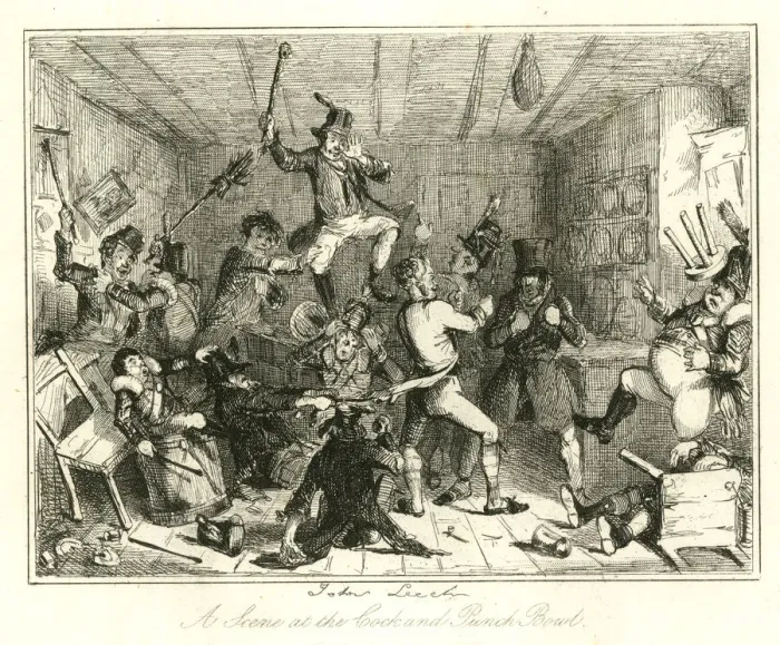 Framed Print : Illustration, Scene at the Cock and Punch Bowl Framed Print : Illustration, Scene at the Cock and Punch Bowl