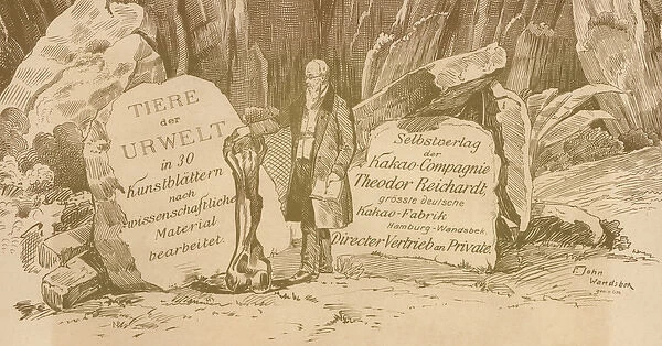Illustration showing a Victorian scientist