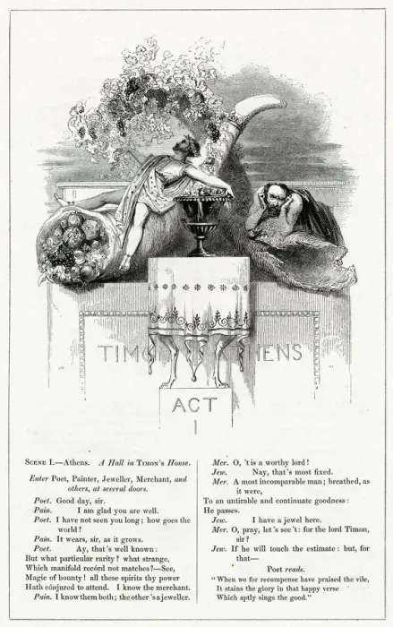 Framed Print : Illustration, Timon of Athens, by William Shakespeare Framed Print : Illustration, Timon of Athens, by William Shakespeare