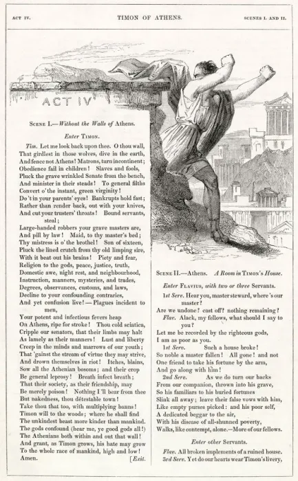 Framed Print : Illustration, Timon of Athens, by William Shakespeare Framed Print : Illustration, Timon of Athens, by William Shakespeare