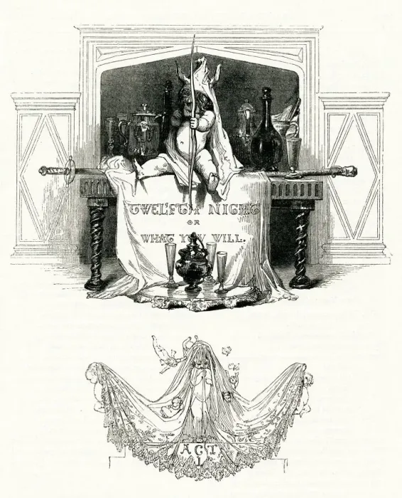 Framed Print : Illustration, Twelfth Night, by William Shakespeare Framed Print : Illustration, Twelfth Night, by William Shakespeare