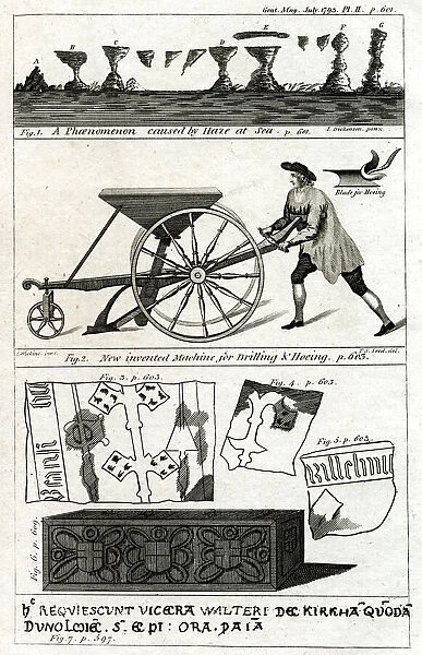 Three illustrations in The Gentleman's Magazine