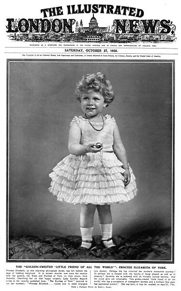 ILN Front cover: Princess Elizabeth aged 2 years