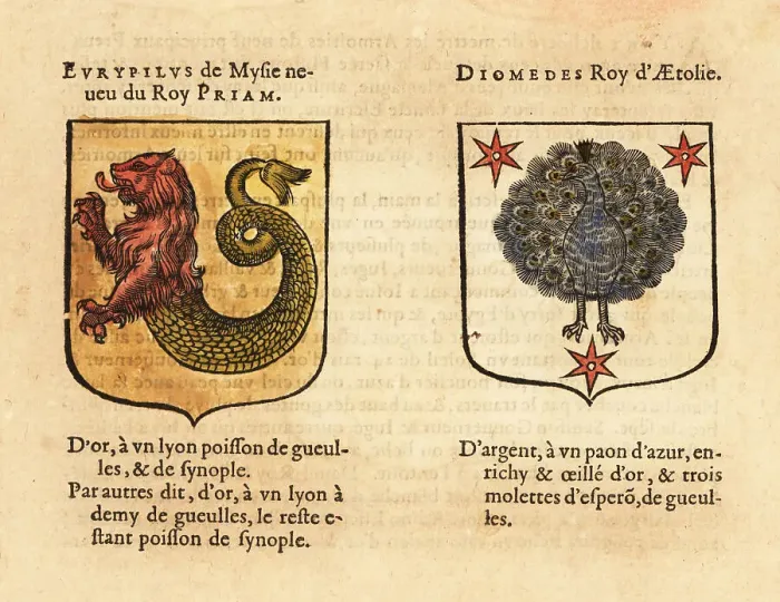Framed Print : Imaginary coats of arms of Eurypylus of Mysia and Diomedes Framed Print : Imaginary coats of arms of Eurypylus of Mysia and Diomedes