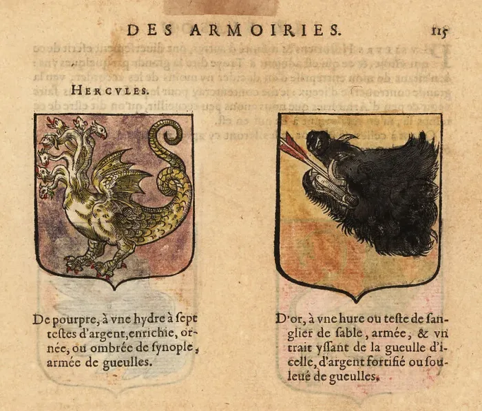 Framed Print : Imaginary coats of arms of Hercules and unknown blazon Framed Print : Imaginary coats of arms of Hercules and unknown blazon