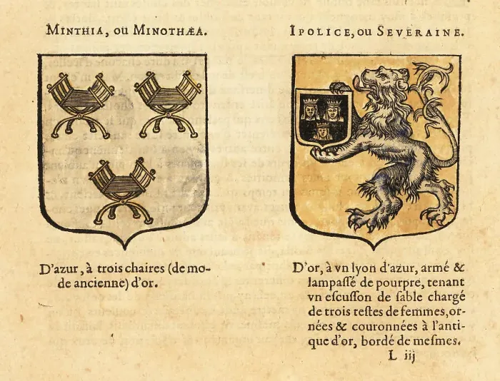 Framed Print : Imaginary coats of arms of Minothaea and Hippolyte Framed Print : Imaginary coats of arms of Minothaea and Hippolyte