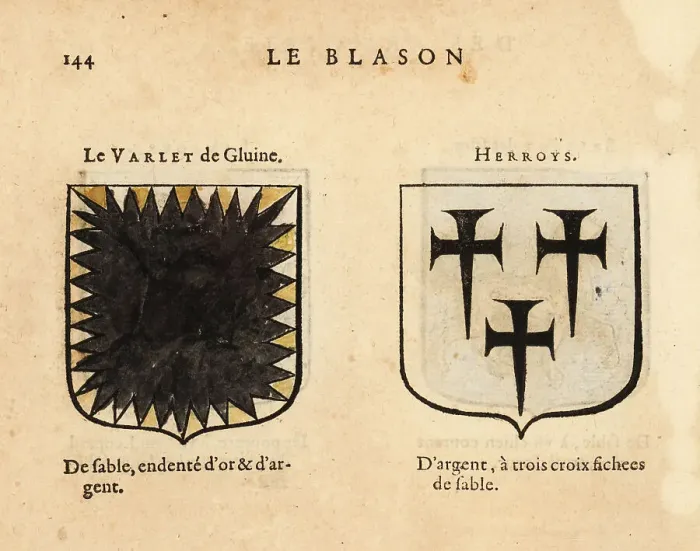 Framed Print : Imaginary coats of arms of the Varlet de Gluine and Herrois Framed Print : Imaginary coats of arms of the Varlet de Gluine and Herrois