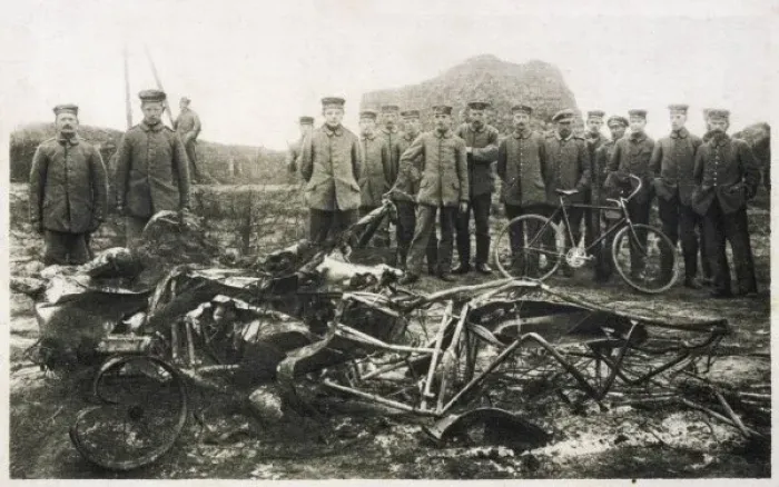Framed Print : Immelmann Crashes 1916 Framed Print : Immelmann Crashes 1916