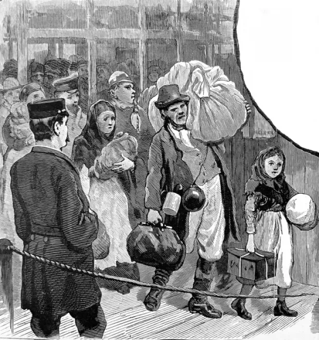 Framed Print : Immigrants landing at Castle Garden, New York, 1886 Framed Print : Immigrants landing at Castle Garden, New York, 1886