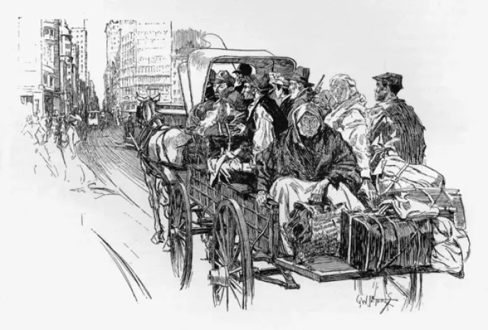 Framed Print : Immigrants in New York Framed Print : Immigrants in New York