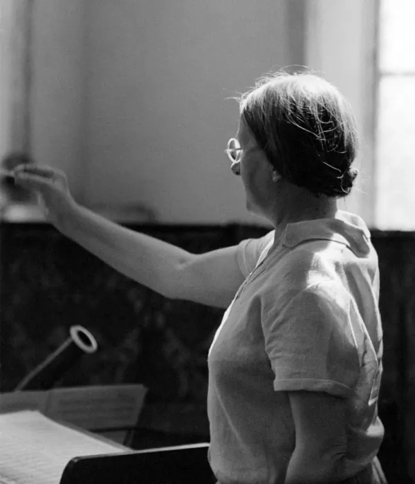 Framed Print : Imogen Holst Conducting at Blythburgh Framed Print : Imogen Holst Conducting at Blythburgh