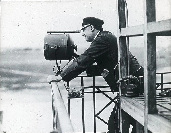 Imperial Airways Traffic Controller on balcony at Croydon