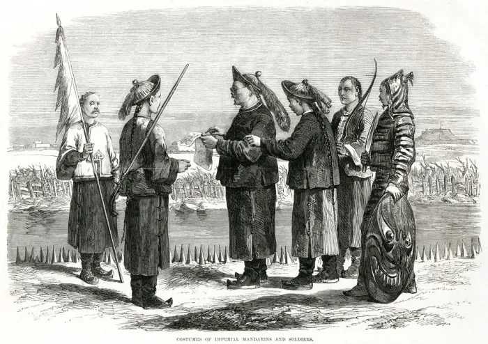 Framed Print : Imperial Chinese mandarins and soldiers 1864 Framed Print : Imperial Chinese mandarins and soldiers 1864