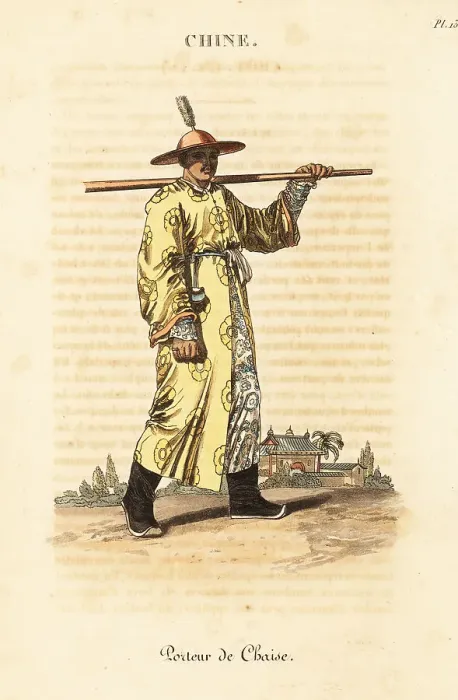 Framed Print : Imperial Chinese sedan chair bearer, 18th century