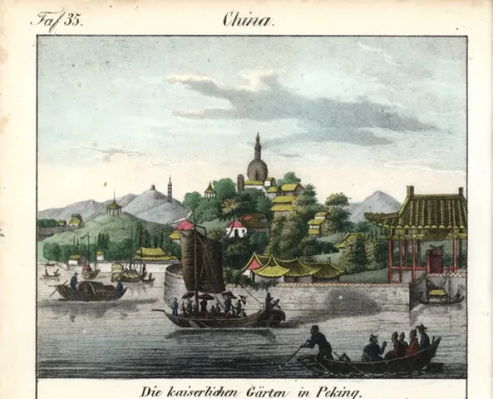 Framed Print : The imperial gardens of Summer Palace in Peking, circa 1800 Framed Print : The imperial gardens of Summer Palace in Peking, circa 1800