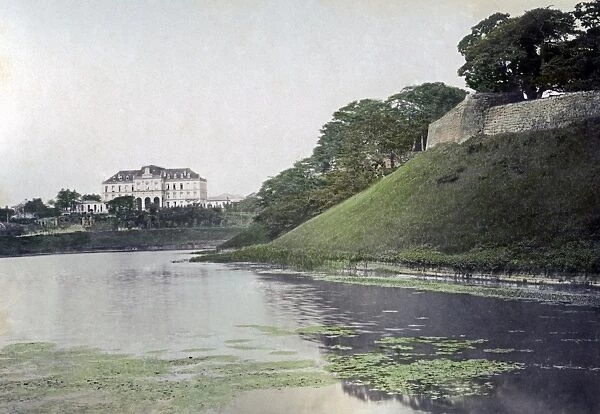Imperial Palace and moat, Tokyo, Japan, circa 1890