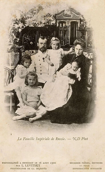 12 postcards of Russian Tsar Nicholas II and the Royal family 