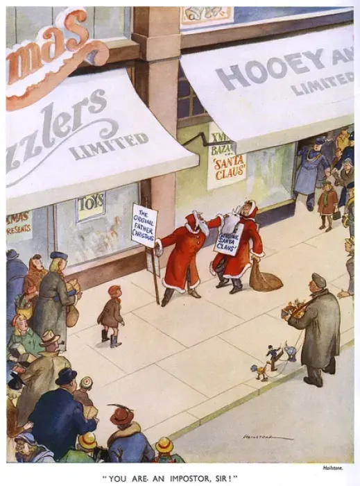 Framed Print : You Are An Imposter Sir - warring Santas Framed Print : You Are An Imposter Sir - warring Santas