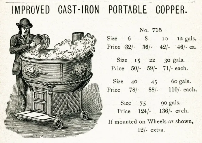 Framed Print : Improved cast-iron portable copper Framed Print : Improved cast-iron portable copper