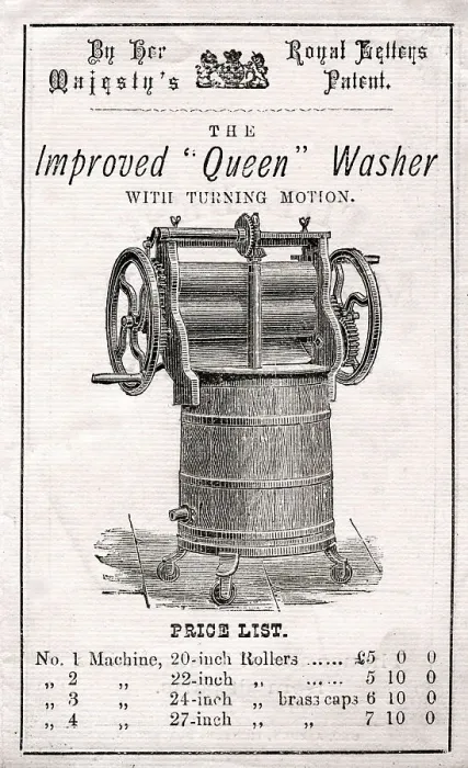 Framed Print : The Improved Queen Washer with turning motion Framed Print : The Improved Queen Washer with turning motion