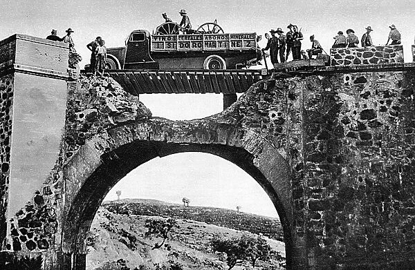 Improvised Bridge, near Cordoba; Spanish Civil War, 1936