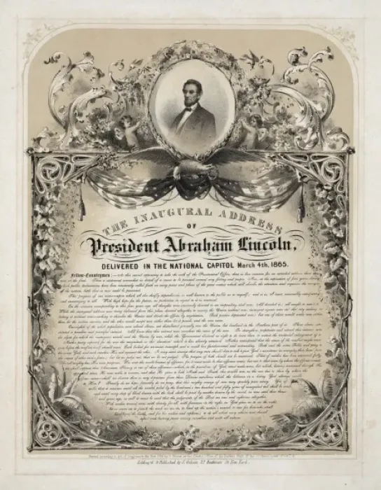 Framed Print : The inaugural address of President Abraham Lincoln delivered Framed Print : The inaugural address of President Abraham Lincoln delivered