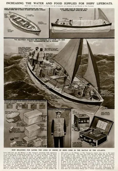 Framed Print : Increasing supplies for lifeboats by G. H. Davis Framed Print : Increasing supplies for lifeboats by G. H. Davis