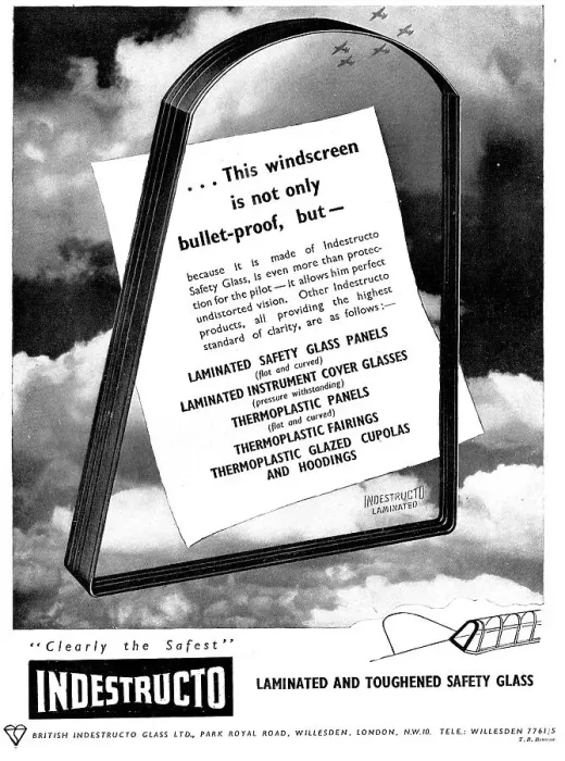 Framed Print : Indestructo Laminated & Toughened Safety Glass 1943 Advert Framed Print : Indestructo Laminated & Toughened Safety Glass 1943 Advert