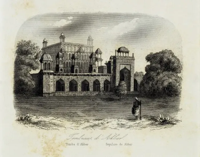 Framed Print : India (1863). Akbar`s Tomb. Picture of the Historia Framed Print : India (1863). Akbar`s Tomb. Picture of the Historia