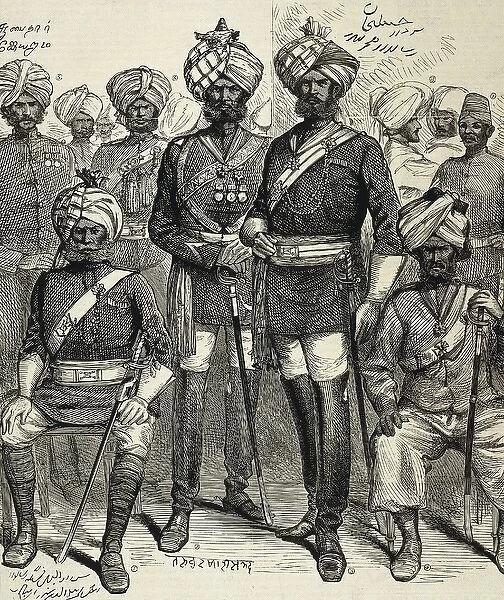 India (19th c.). British India Sikh Soldiers in